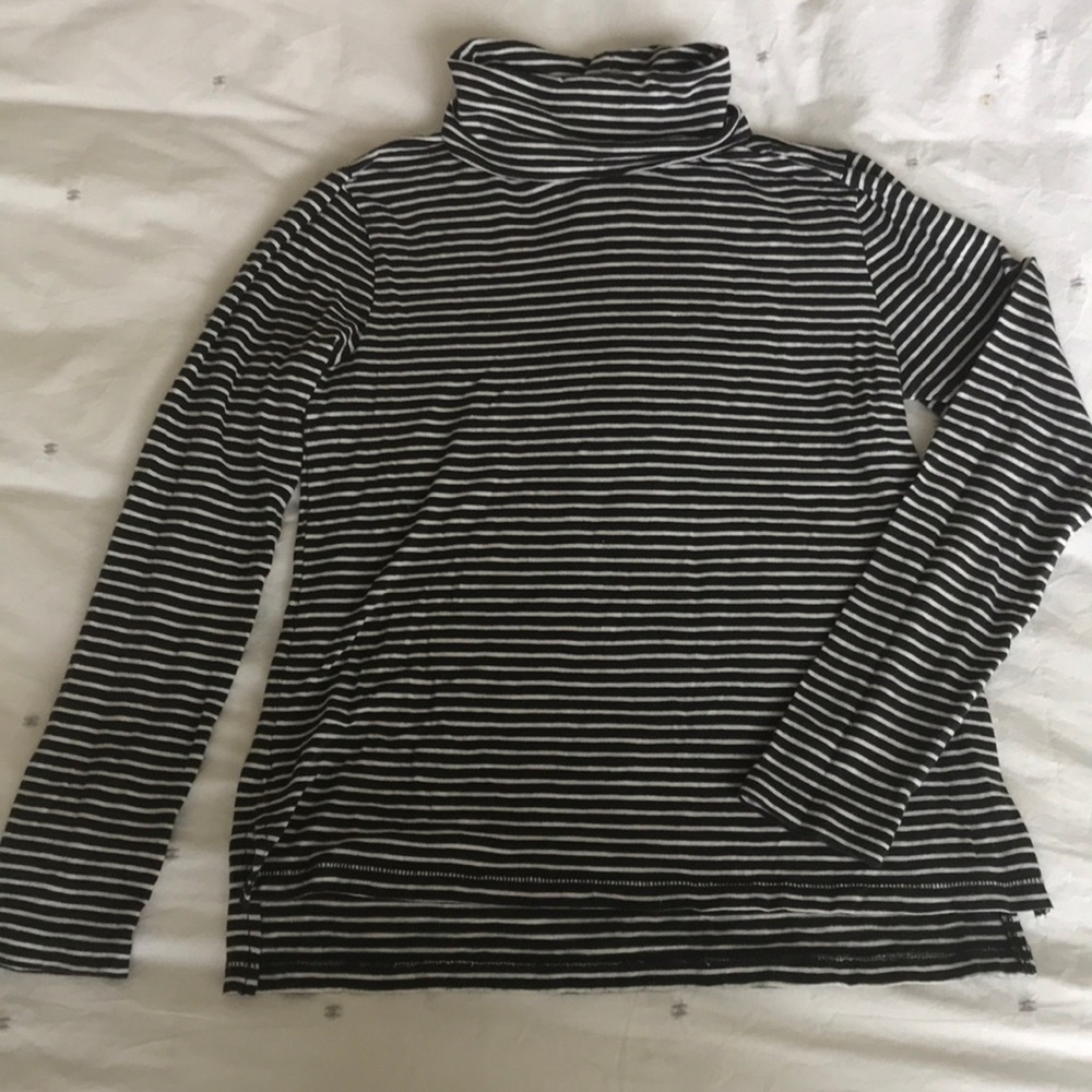 Black and white striped turtleneck